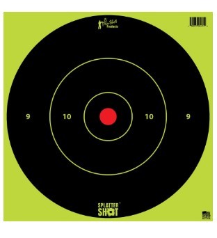 PROSHOT SPLATTER SHOT 12IN GREEN BULLSEYE TARGET - 12QTY. PACK 12B-GREEN-TG-12PK - Taurus Savings